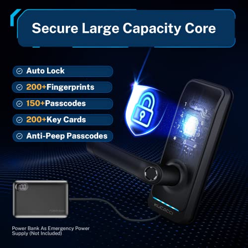 Kucacci WiFi Smart Keyless Door Lock - Black