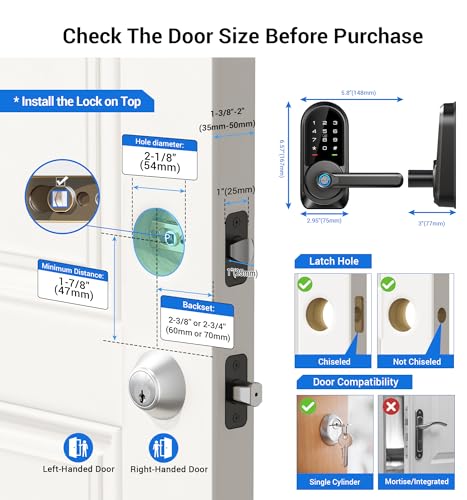 Veise Keyless Smart Lock with Fingerprint Access