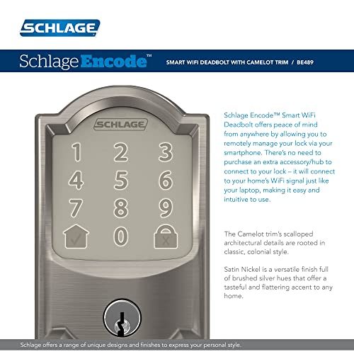 Schlage Encode Satin Nickel Smart Wi-Fi Deadbolt