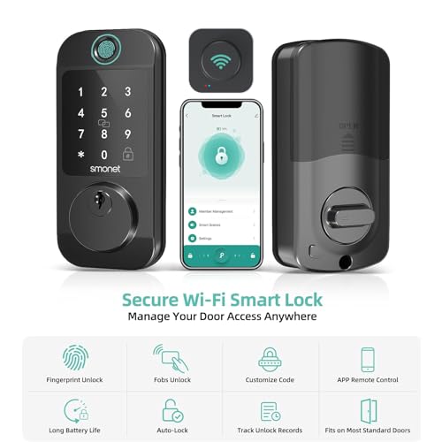 Smart WiFi Keyless Front Door Lock with App