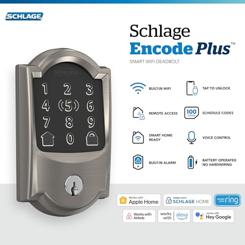 Schlage Encode Plus Smart Lock - Satin Nickel