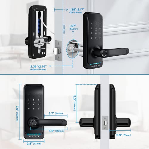Kucacci WiFi Smart Keyless Door Lock - Black
