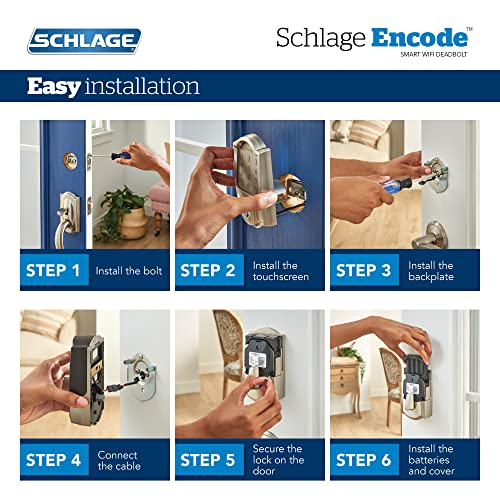 Schlage Encode Satin Nickel Smart Wi-Fi Deadbolt