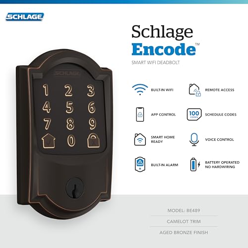 Schlage Encode Smart Wi-Fi Deadbolt - Aged Bronze