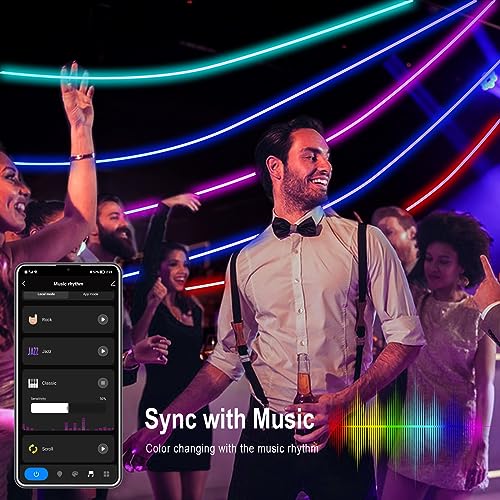 16FT Smart LED Outdoor Rope Lights - Music Sync