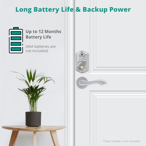 AkaGear Smart Keyless Entry Door Lock - Satin Nickel