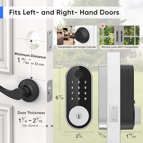 Smart Fingerprint Deadbolt Lock with Keypad Access