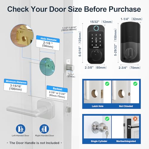 Smart WiFi Keyless Front Door Lock with App