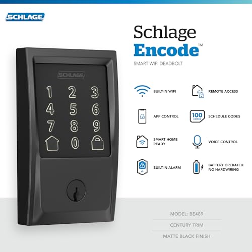 Schlage Encode Smart Wi-Fi Deadbolt - Matte Black