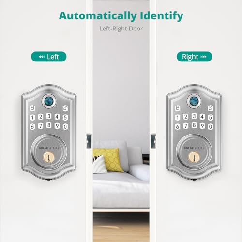 AkaGear Smart Keyless Entry Door Lock - Satin Nickel