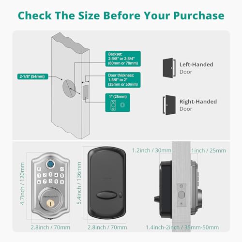 AkaGear Smart Keyless Entry Door Lock - Satin Nickel