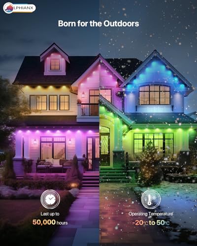 Smart 100ft Outdoor LED Lights for Home Automation
