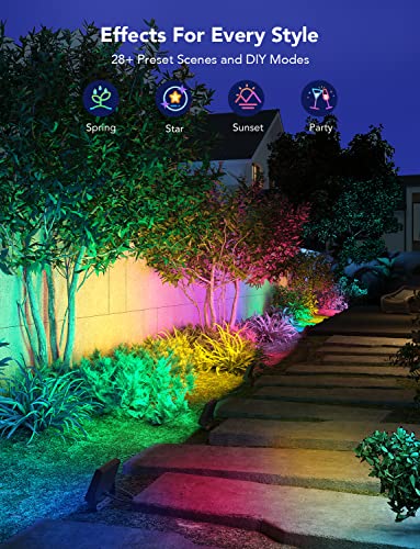 Govee Smart RGBIC Outdoor Flood Lights, 6 Pack