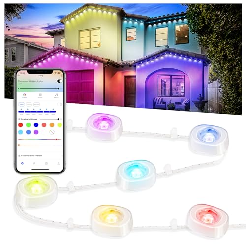 Smart RGBIC Outdoor Lights 100ft, 72 Scene Modes