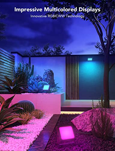 Govee Smart RGBIC Outdoor Flood Lights, 6 Pack