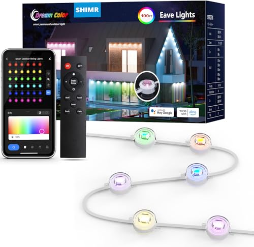 SHIMR 100FT Smart Outdoor LED Eaves Lights