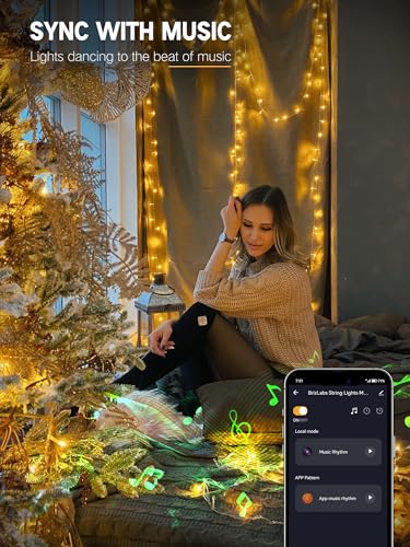 Smart RGB Christmas Lights with App Control, 66FT