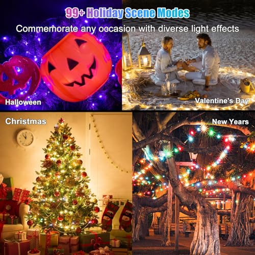 Electight 65FT Smart RGB Fairy Lights with App Control