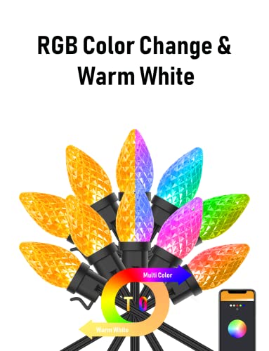 33FT Smart RGB C9 LED Lights with App Control