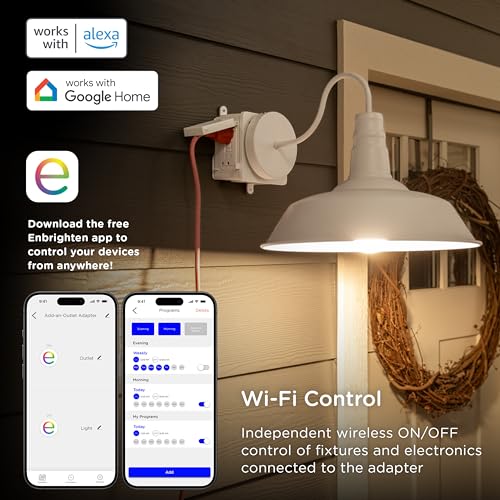 Enbrighten Smart Wi-Fi Outdoor GFCI Light Adapter