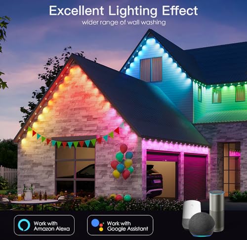 SHIMR 100FT Smart Outdoor LED Eaves Lights