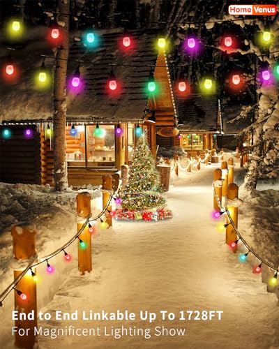 Smart Color-Changing LED Outdoor String Lights 36Ft