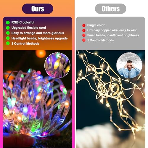 Electight 65FT Smart RGB Fairy Lights with App Control