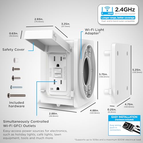 Enbrighten Smart Wi-Fi Outdoor GFCI Light Adapter