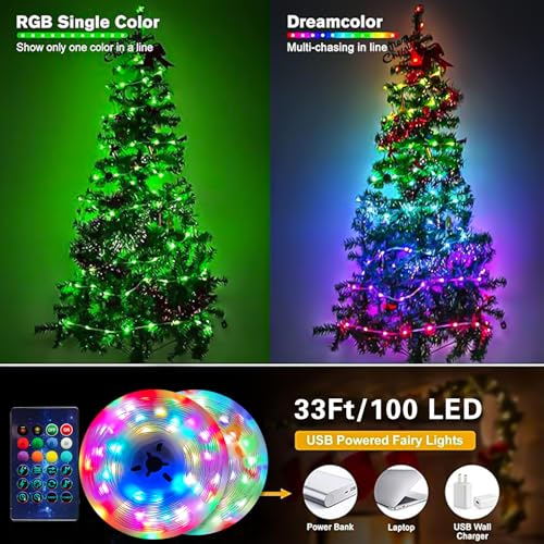 Color Changing LED Rope Lights - 33FT, 100 LED
