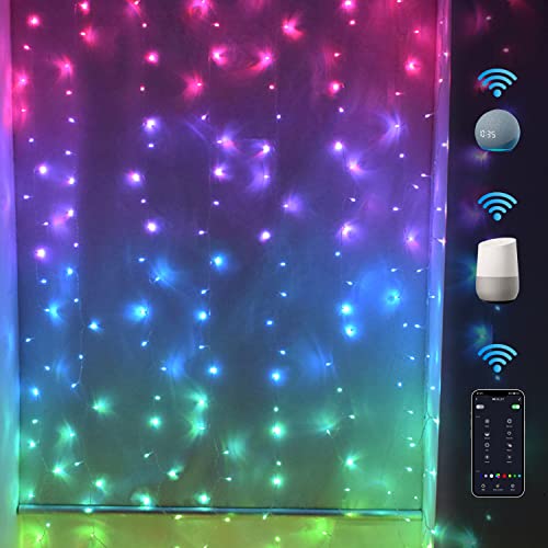 Smart LED Curtain Twinkle Lights with RGB Colors