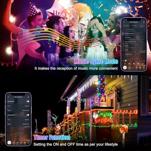 Electight 65FT Smart RGB Fairy Lights with App Control