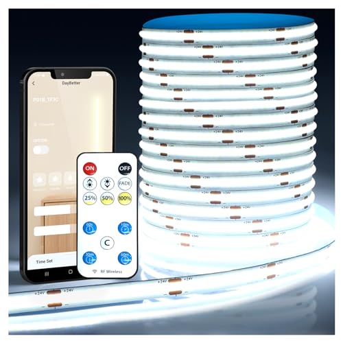 Smart COB LED Strip Lights with Remote & App