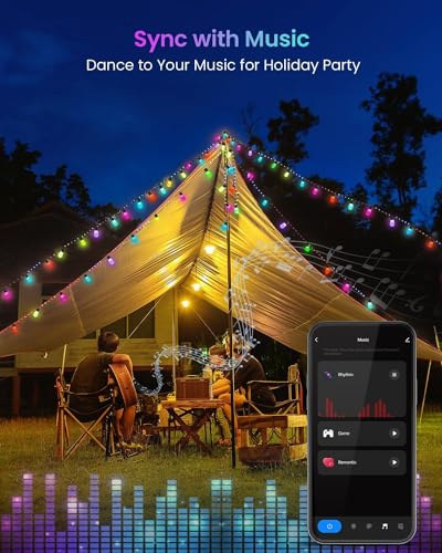 51FT RGB Smart Outdoor String Lights - Alexa Compatible