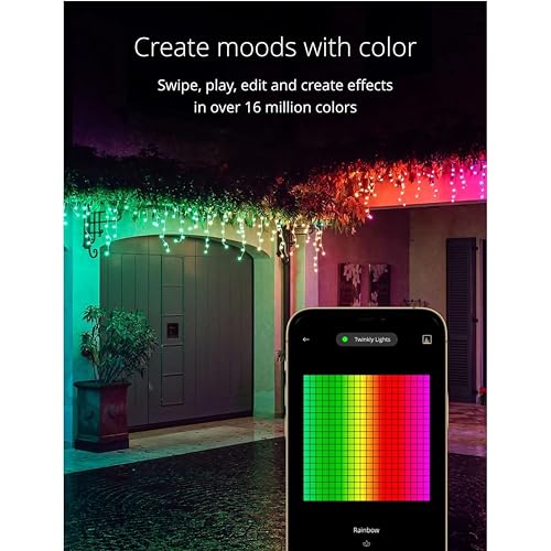 Smart App-Controlled LED Icicle Christmas Lights