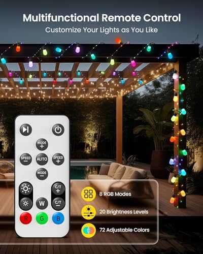 51FT RGB Smart Outdoor String Lights - Alexa Compatible
