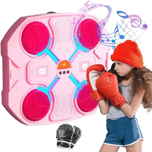 Smart LED Boxing Machine for Kids - Pink