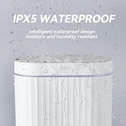 ELPHECO Bathroom Motion Sensor Trash can 2 Gallon Automatic Garbage Can, 9 L Slim Plastic Smart Trash Can with Lid, Commercial Intelligent Trash Bin for Bedroom, Bathroom, Kitchen, Office, Grey