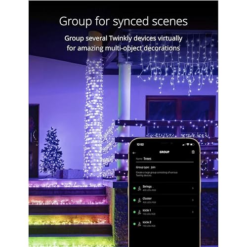 Smart App-Controlled LED Icicle Christmas Lights