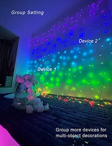 Smart LED Curtain Twinkle Lights with RGB Colors