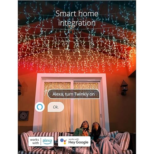 Smart App-Controlled LED Icicle Christmas Lights