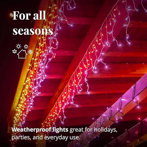 Smart App-Controlled LED Icicle Christmas Lights