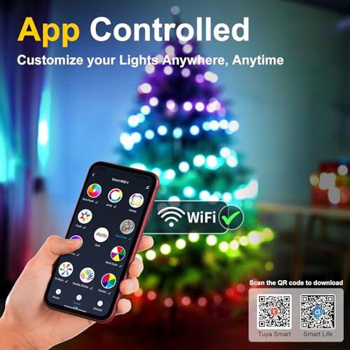 Quanquer Smart WiFi RGB Christmas Lights - 196FT