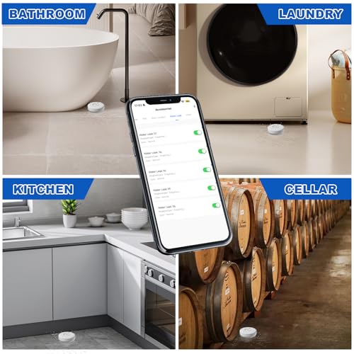 WiFi Water Leak Detector 5-Pack with Alarm