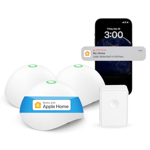 Meross Smart Water Leak Detector Alarm - 3 Pack
