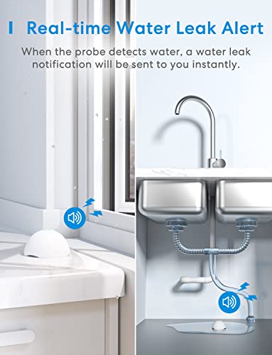 Meross Smart Water Leak Detector Alarm - 3 Pack