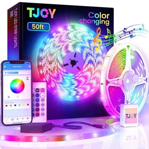 TJOY 50ft Bluetooth Music Sync RGB LED Strip