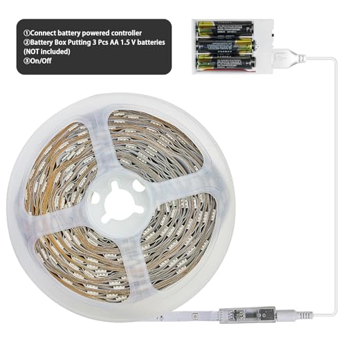 Battery Operated 20ft LED Strip Lights with Remote