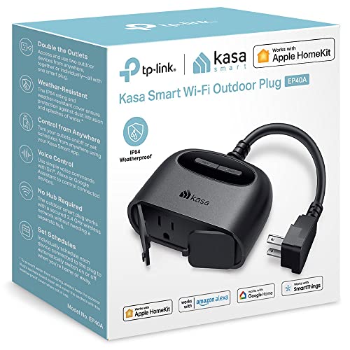 Kasa Outdoor Smart Plug for Apple HomeKit, 2 Sockets