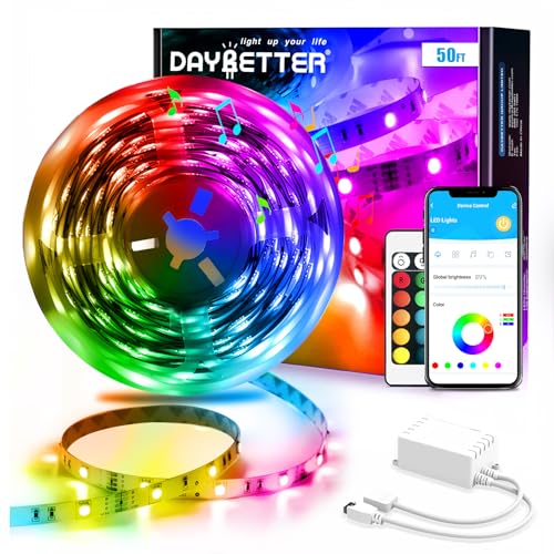 Smart LED Strip Lights with App Control, 50ft