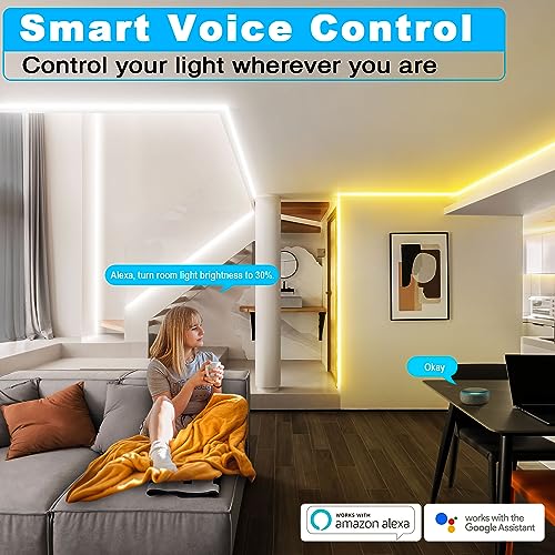 TENDIST 65.6FT Smart LED Strip Lights - Alexa Compatible
